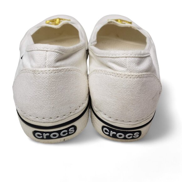 Crocs Nautical Loafer Women's Canvas Embroidered Metallic Gold Anchor Slip On 10 - Picture 4 of 13